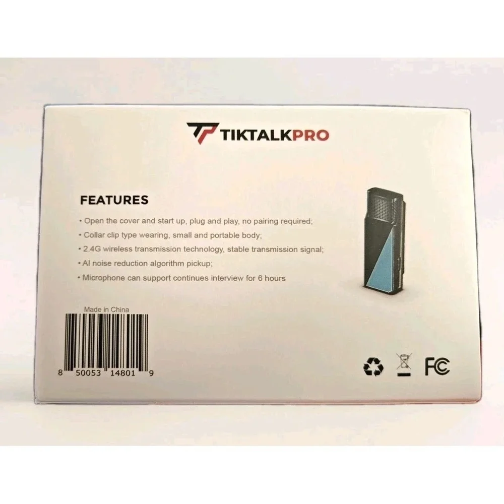TikTalkPro Wireless Lavalier Microphone for‎ iPhone - Single 2.4 Ghz Mic, Audio